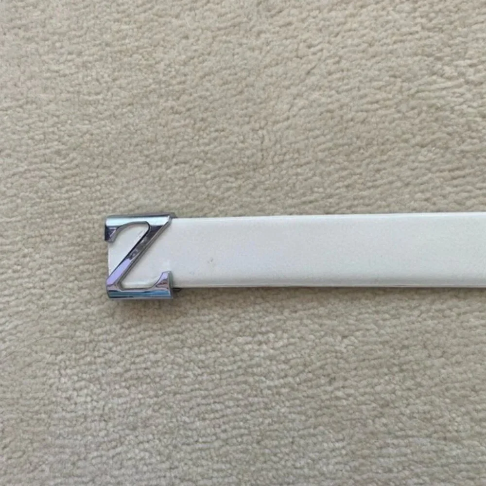 Men’s White Leather Belt
